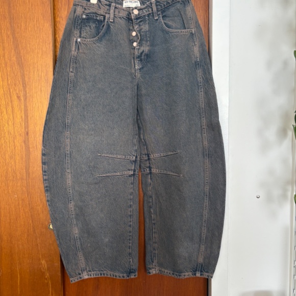 We The Free Good Luck Mid-Rise Barrel Jeans - Picture 1 of 3